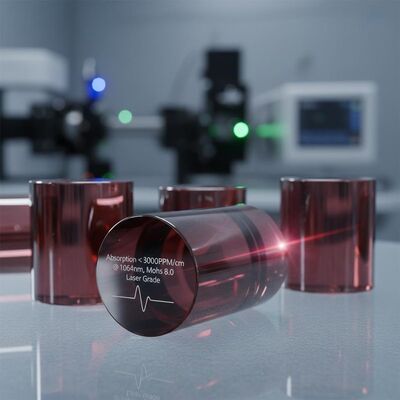 Absorption below 3000PPM per centimeter at 1064 nanometer Magneto Optic Crystals featuring Mohs Hardness 8 point 0 ideal for laser systems